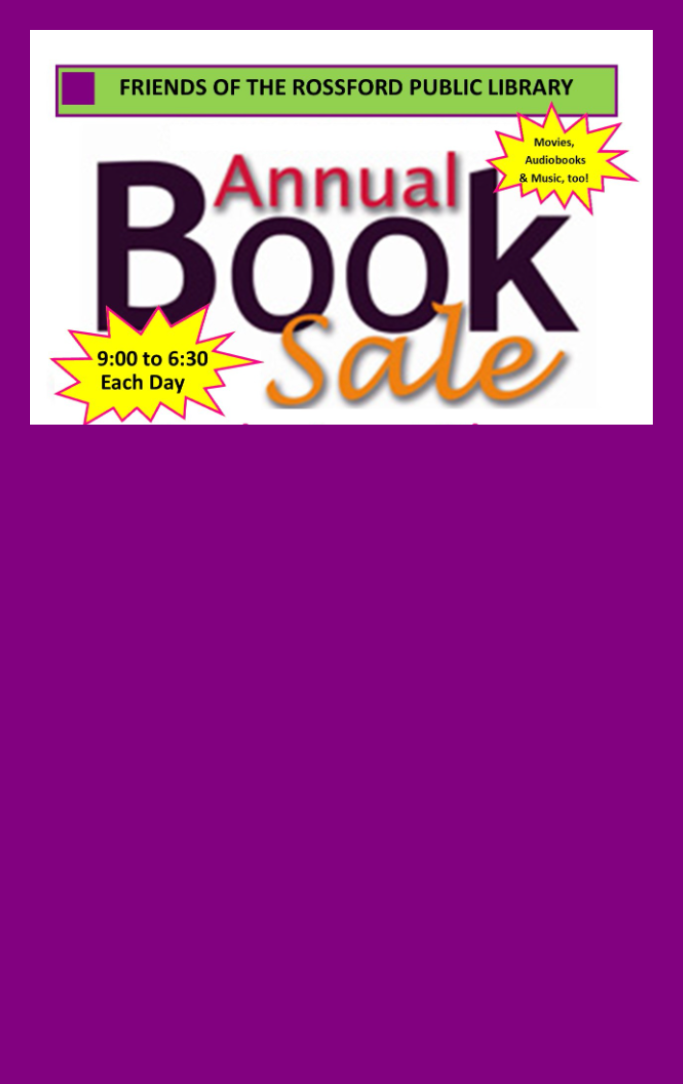 Friends of the Rossford Public Library Book Sale flyer 