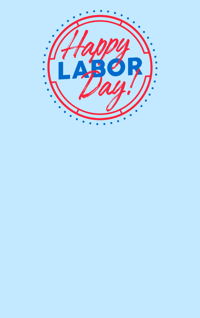 Happy Labor Day in red, white and blue
