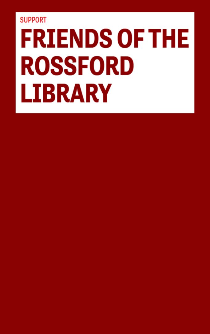 Support Friends of the Rossford Library on white and red background