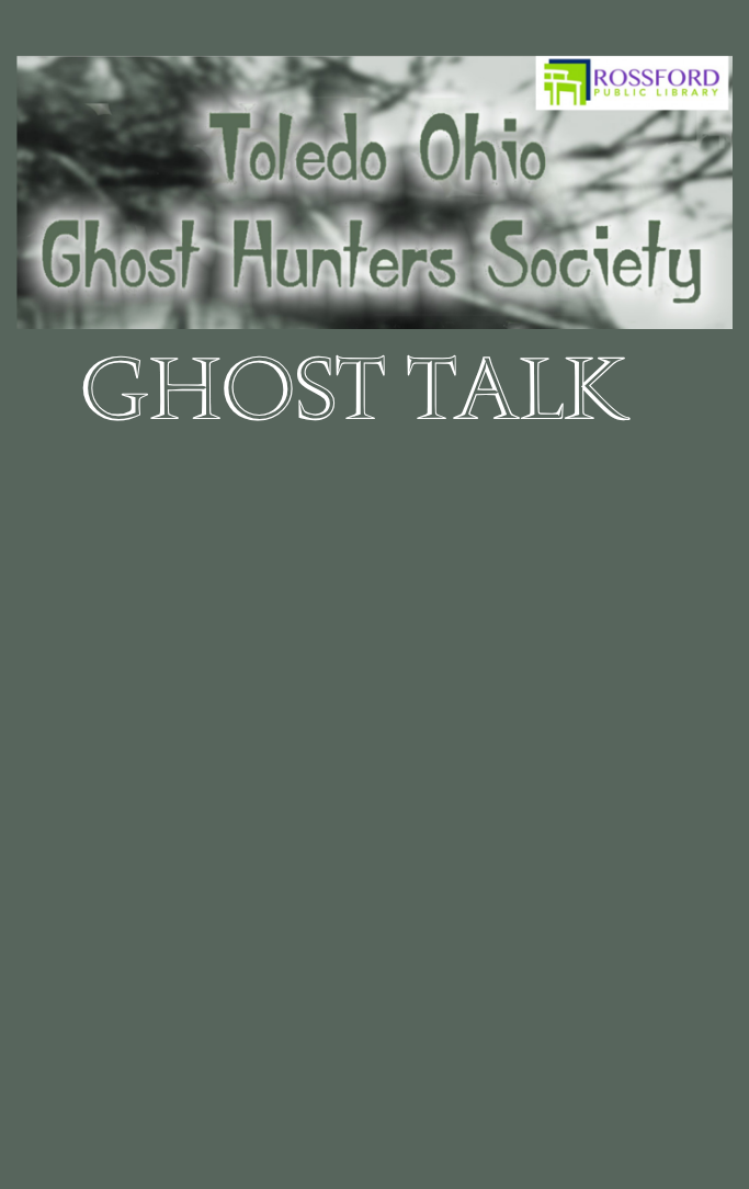 Rossford Library logo with Toledo Ohio Ghost Hunters Society Ghost Talk 