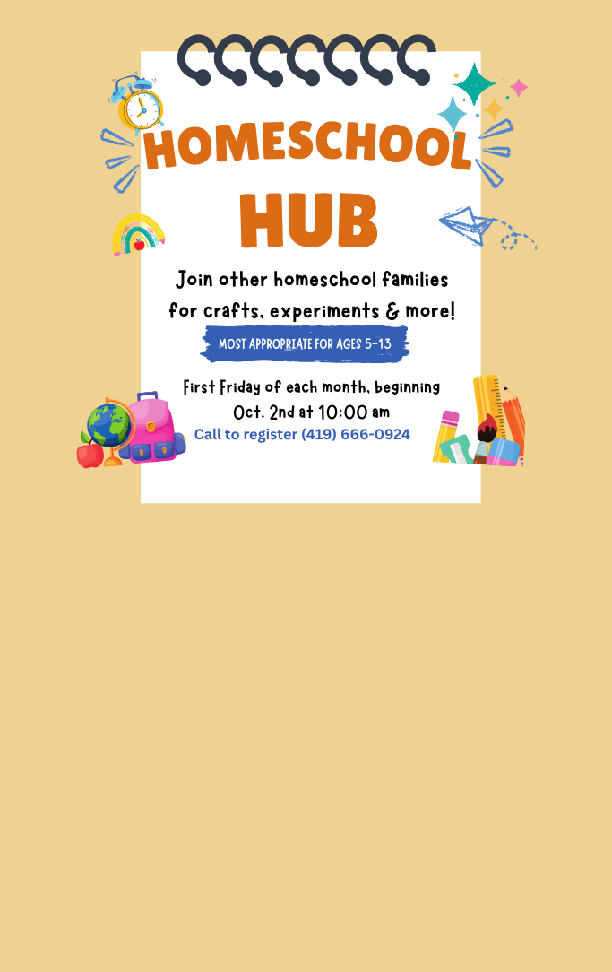 Homeschool Hub flyer with information about program